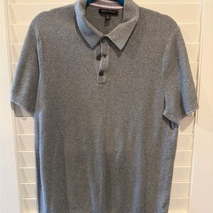 Banana Republic Textured Gray Polo Shirt